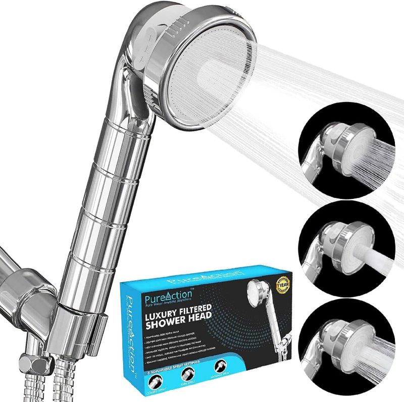 Photo 1 of 
PureAction Luxury Filtered Shower Head with Handheld Hose - Hard Water Softener High Pressure Showerhead Filter - Removes Chlorine & Flouride For Dry Skin & Hair - SPA Showerhead Filter
Vis