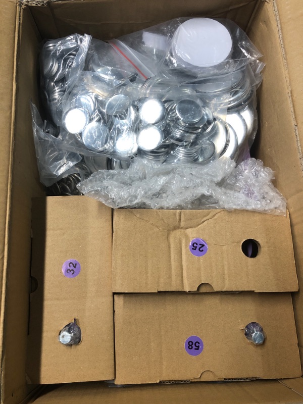 Photo 2 of 300pcs Button Pin Maker Machine Multiple Sizes 1''+1.25''+2.25'' Badge Button Press Machine with Button Parts&Circle Cutter&Picture (Purple)