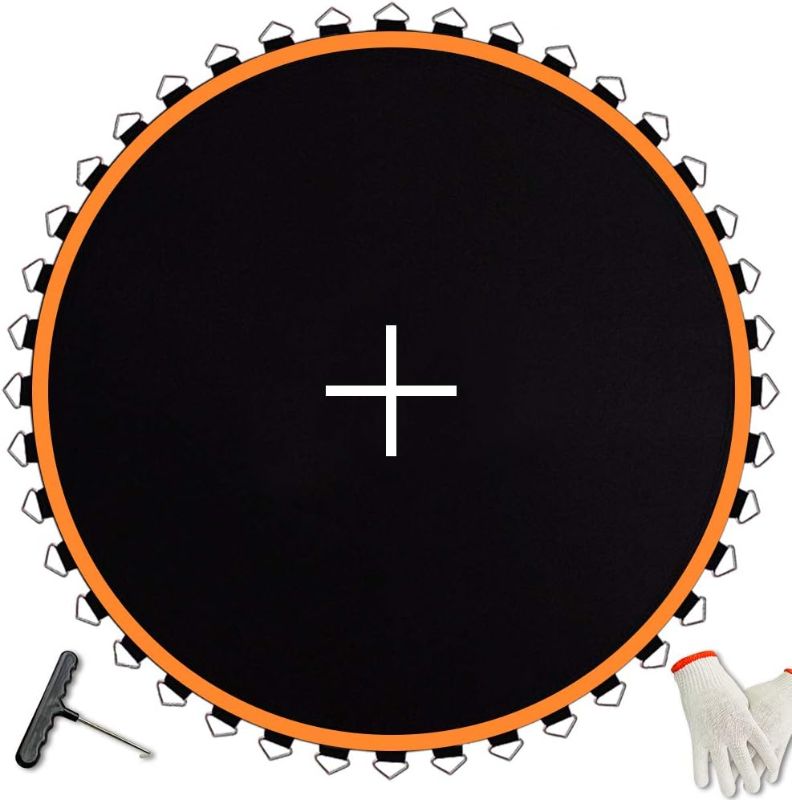 Photo 1 of 
Trampoline Mat, Fits 14 ft Frame, with 72 V-Rings Fits 5.5 inch, Trampoline Mat Replacement(Mat Dia:150in), Reinforce, UV-Resistant, with Spring Hook and...