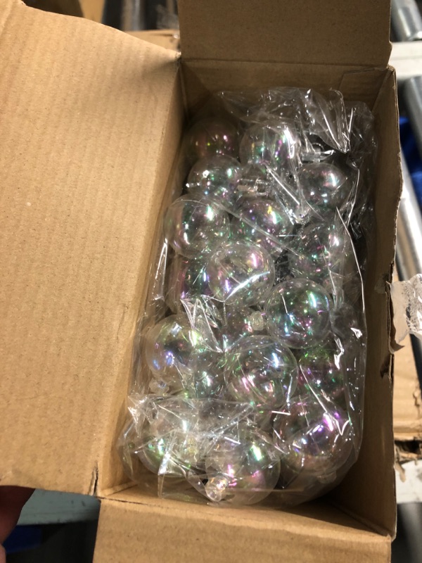 Photo 2 of 100 Pcs 1.18 inch Christmas Ball Ornaments Mini Christmas Iridescent Ornaments Set Rustic Christmas Bulbs Ornaments Christmas Balls Miniature Christmas Tree Ornaments for Xmas Tree Decor