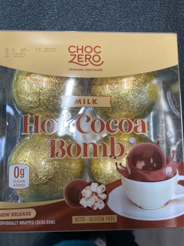 Photo 2 of ChocZero Hot Cocoa Bombs, Zero Sugar Added, Keto Milk Chocolate, Kid Friendly Way to Make Hot Chocolate, Filled with Sugar Free Marshmallows (4 Count)