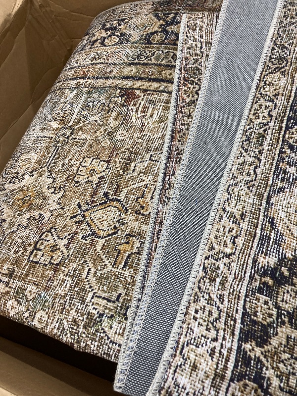 Photo 1 of 
Vintage Area Rug 8x10 Brown Washable Living Room Bedroom Rug Indoor Carpet Tribal Distressed Rug Retro Accent Throw Rug for Office Dining Room Bathroom Faux Wool
 Sustainability features 1 sustainability feature 