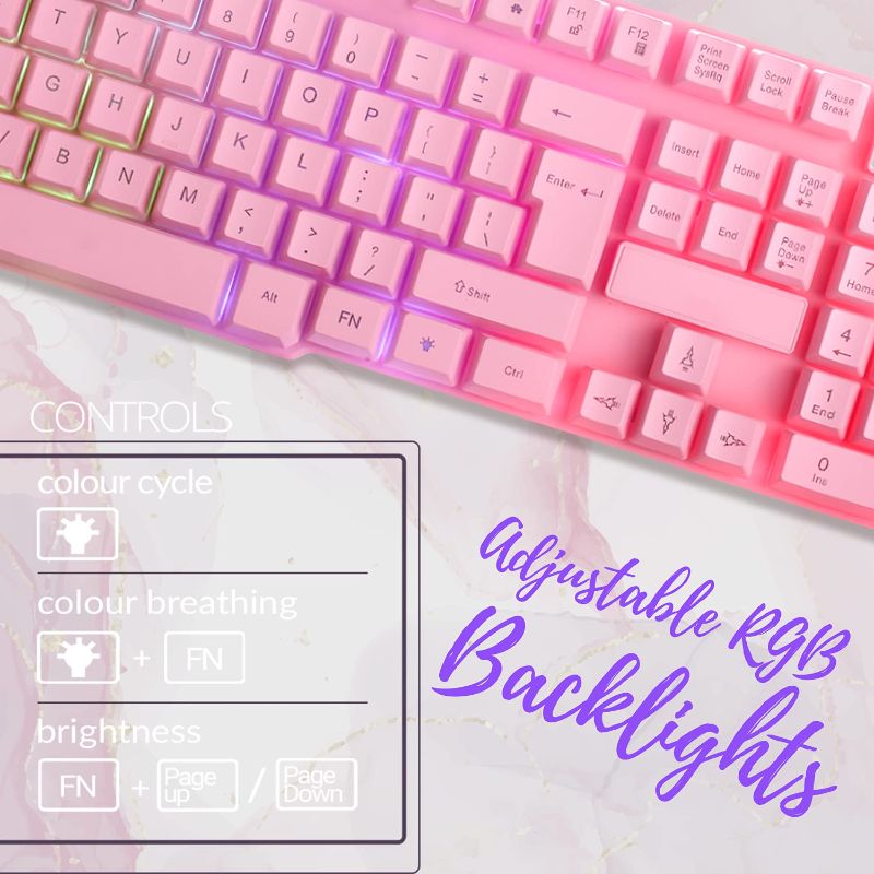 Photo 1 of 
Pink Gaming Keyboard