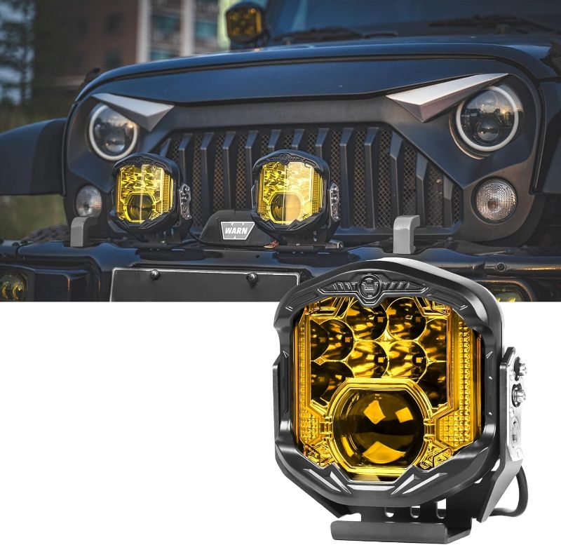 Photo 1 of 7 Inch Laser Offroad Light 1 pcs Side Shooter 95W LED Amber DRL Spot Flood Combo Beam Driving Lights 10800LM Fog Light Waterproof Pod Light for Wrangler Pickup Truck 4x4 UTV ATV