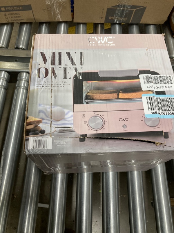 Photo 1 of COOK WITH COLOR Mini Toaster Oven: 600W Power, Precision Timer, Auto Shutoff, and Culinary Delights Up To 450 Degrees, Pink