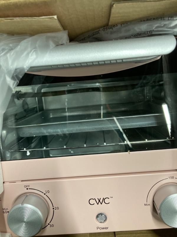 Photo 1 of COOK WITH COLOR Mini Toaster Oven: 600W Power, Precision Timer, Auto Shutoff, and Culinary Delights Up To 450 Degrees, Pink