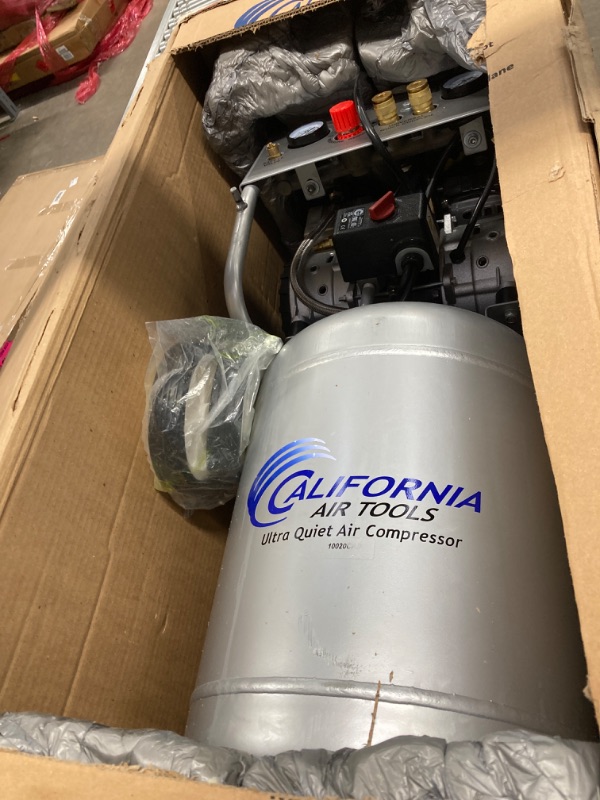 Photo 2 of California Air Tools 10020C 2.0 HP Ultra Quiet and Oil-Free Air Compressor, 10 Gallon Steel Tank with Wheels, 70 dBA Noise Level