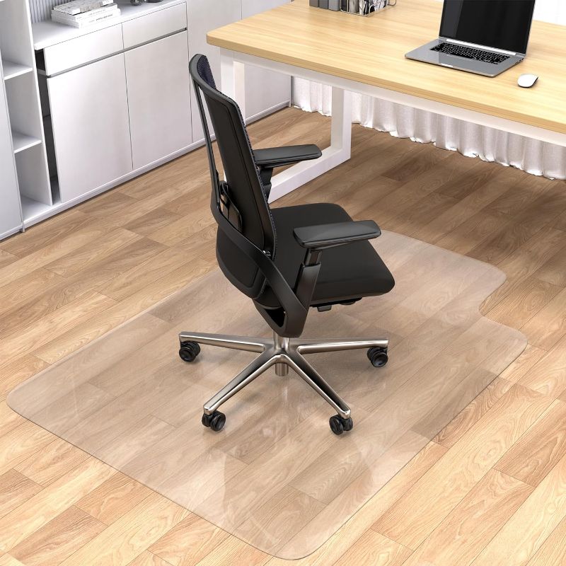 Photo 1 of BesWin Office Chair Mat for Hardwood Floor - 36"x48" Clear PVC Desk Chair Mat - Heavy Duty Floor Protector for Home or Office - Easy Clean and Flat Without Curling
