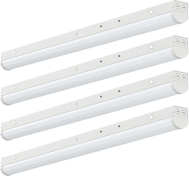 Photo 1 of 4FT LED Linear Strip Light, Super Bright LED Shop Lights 30W 40W 50W 60W 70W Selectable/100V-277V 6CCT 3000K-6500K, Flush Mount 0-10V Dimmable Commercial Garage Indoor Ceiling Light, ETL DLC(4 Pack)
