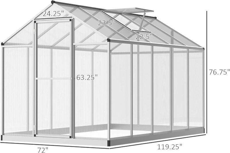 Photo 1 of ***PARTS ONLY***
Outsunny polycarbonate greenhouse 