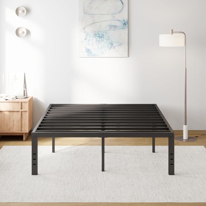 Photo 1 of COMASACH Queen Bed Frame Heavy Duty,18" Black Metal Platform Bed Frame,Sturdy Steel Frame,No Box Spring Needed,Noise-Free,Easy Assembly