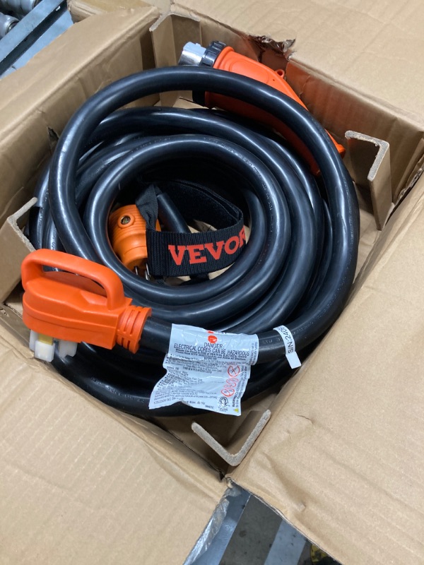 Photo 2 of 50 Amp RV Extension Cord 25 ft, Heavy Duty 6/3+8/1 AWG RV Power Cord with Grip Handle Twist Lock, with LED Indicator?and 125V/250V 50 AMP Twist Lock RV Shore Power Inlet with Weatherproof Boot Kit