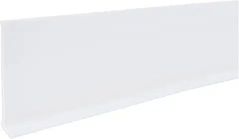 Photo 1 of 4-Inch x 60-Feet Dry Back Vinyl Wall Base, Flexible Dry Back Vinyl Trim with Toe - Easy Install Molding Trim for Floors and Baseboards, White
