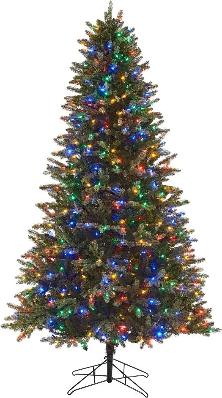 Photo 2 of 7.5 ft Twinkly Pre-Lit Aspen Pine Quick Set Artificial Christmas Tree, App-Controlled Multi-Color RGB Lights
