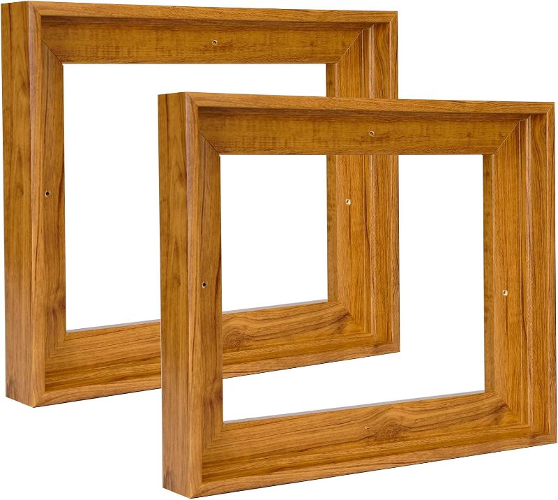 Photo 1 of 2 Pack Canvas Floater Frames for 0.6"-0.75" Deep Canvas Paintings, Floater Frames for Canvas Paintings, Canvas Picture Frame,Canvas Floating Frame,Canvas Frame (12"x16",Walnut Brown)