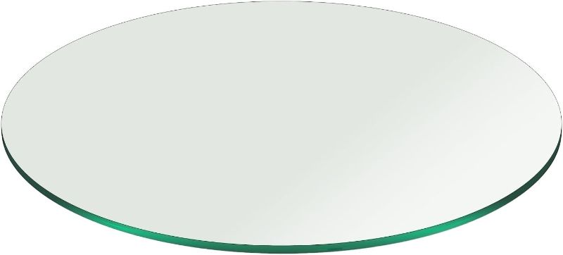 Photo 1 of 28" Inch Round Glass Table Top 3/8" Thick Pencil Polish Edge Tempered by Fab Glass and Mirror
