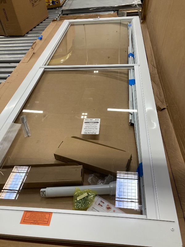 Photo 1 of 2000 Series 32 in. x 80 in. White Universal Full View Retractable Aluminum Storm Door with Nickel Hardware