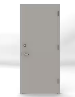 Photo 1 of 36 in. x 80 in. Gray Flush Right-Hand Security Steel  Commercial Door