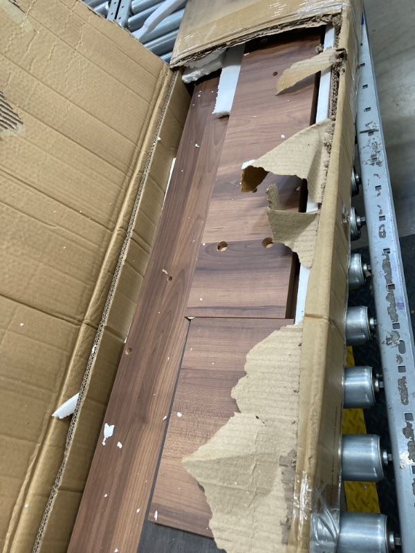 Photo 1 of Pmnianhua Floating TV Shelf, 94'' Wall Mounted TV Stand Floating TV Console Media Entertainment Under TV Shelf for Bedroom Living Room (Walnut)