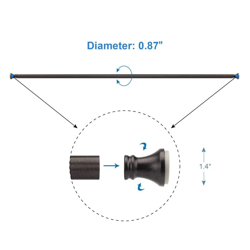 Photo 1 of AmazerBath Spring Tension Shower Curtain Rod, 42-72 inches Rust-Resistance Shower Curtain Rod Bathroom Rod, Bronze