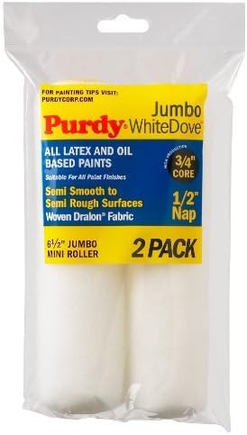 Photo 1 of 
Purdy White Dove Dralon 1/2 in. x 6.5 in. W Mini 2 pk For Semi Smooth to Semi Rough Surfaces Paint Roller Cover