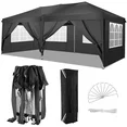 Photo 1 of COBIZI 10x20 EZ Pop Up Canopy Tent Party Tent Outdoor Event Protable Instant Shelter Canopy Gazebo with 6 Removable Sidewalls and Carry Bag,Black