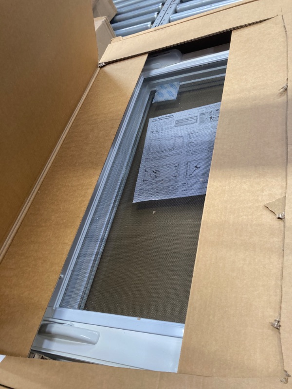 Photo 2 of 31.75 in. x 18 in. Awning Vinyl Insulated Window with Screen - White