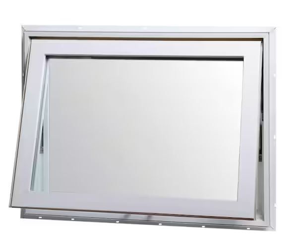 Photo 1 of 31.75 in. x 18 in. Awning Vinyl Insulated Window with Screen - White