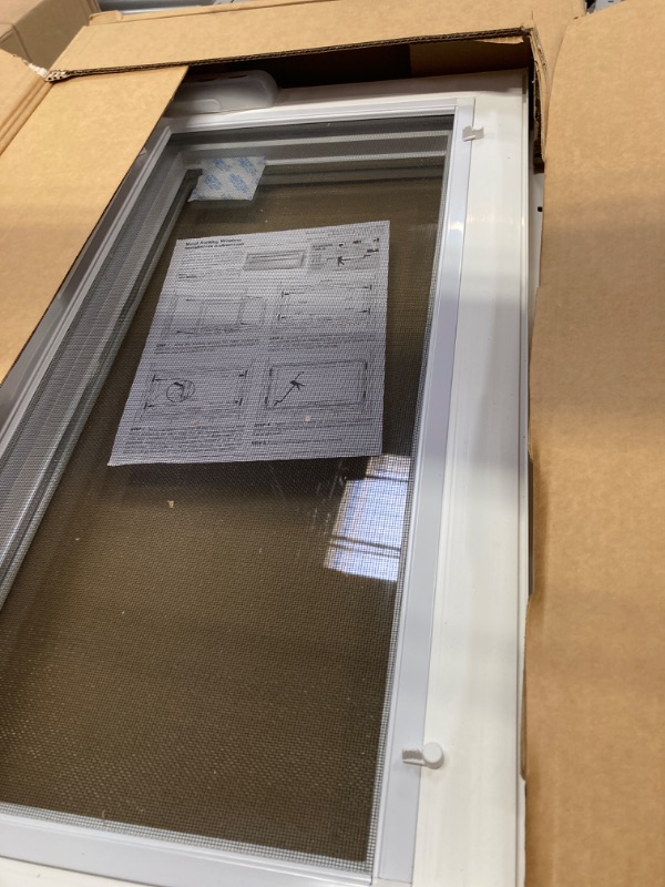 Photo 4 of 31.75 in. x 18 in. Awning Vinyl Insulated Window with Screen - White