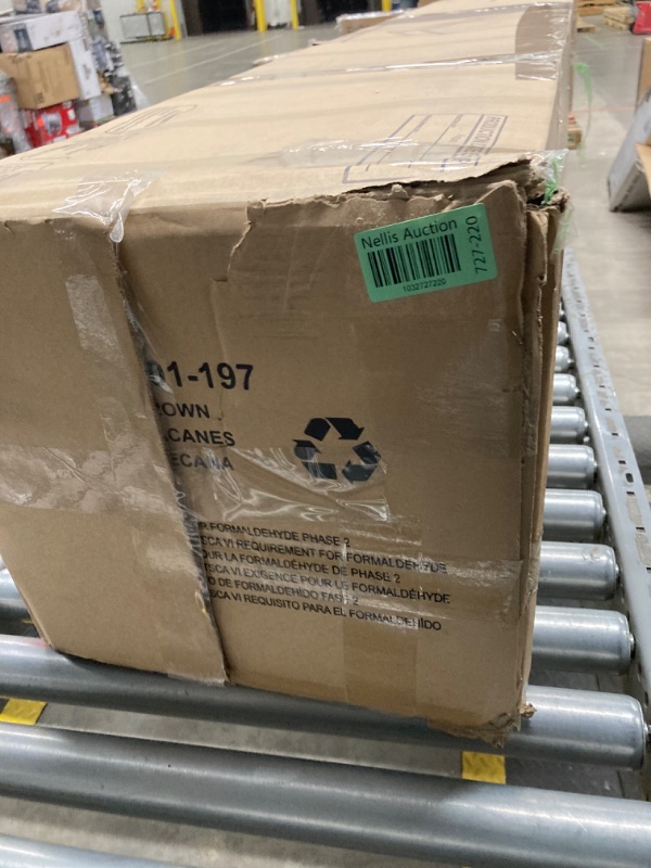 Photo 1 of Plank+Beam 84 Inch Farmhouse Dining Table, Solid Wood Rustic Kitchen Table, Large Wooden Rectangular Dinner Table for Dining Room, Home Office, Living Room Furniture, Easy Assembly, Pecan Wirebrush