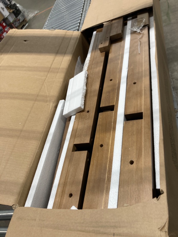 Photo 1 of Plank+Beam 84 Inch Farmhouse Dining Table, Solid Wood Rustic Kitchen Table, Large Wooden Rectangular Dinner Table for Dining Room, Home Office, Living Room Furniture, Easy Assembly, Pecan Wirebrush