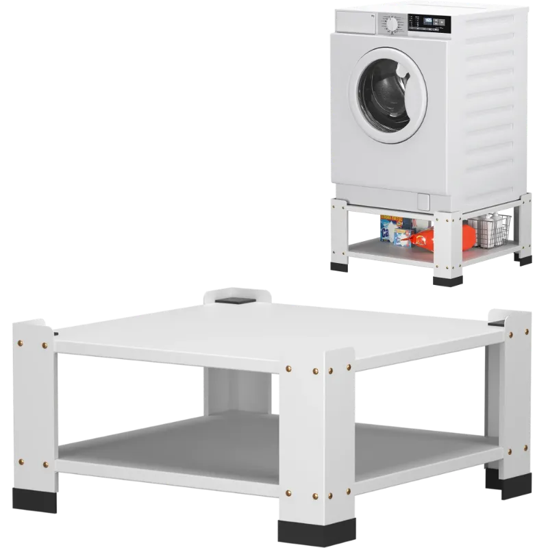 Photo 1 of GangMei 28" Wide Home Laundry Pedestal Shelves for Washer and Dryer Stand with Storage Shelf, Universal Fit 700lbs Capacity, Washing Machine Base Stand Dryer Base Platform Heavy Duty