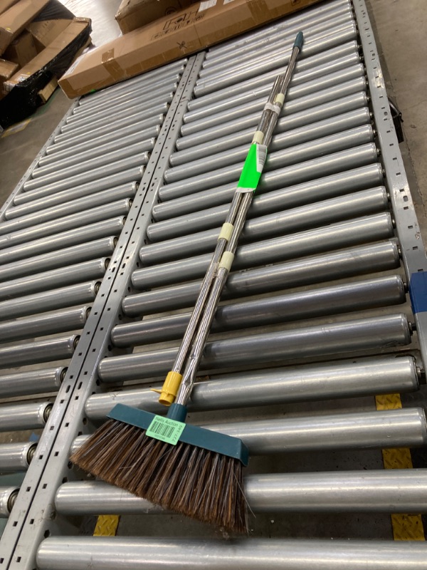 Photo 2 of ***BROKEN DUSTPAN AND HANDLE*** BIMZUC Upgrade 51.2'' Broom and Dustpan Set,Self-Cleaning with Dustpan Teeth,Broom and Dust Pan Combo-Blue
