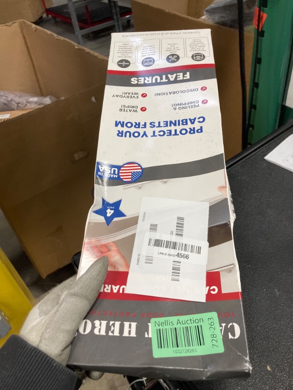 Photo 1 of Cabinet Hero Slimline Door Protector – Slip-On Plastic Edge Guard – Protect Kitchen & Drawer Fronts – Prevent Wear, Chipping, Discoloration, Cabinet Bumpers – 3/4" Thick, 18" Length – White, Pack of 4