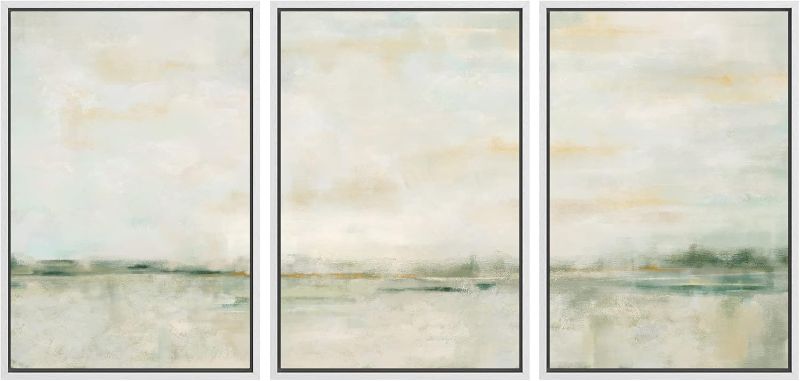 Photo 1 of 
SIGNWIN Framed Canvas Print Wall Art Set Grunge Tan Green Pastel Landscape Shapes Abstract Illustrations Modern Art Decorative Nordic Calm/Zen for Living...dining room office. 16x24x3 brown     frame