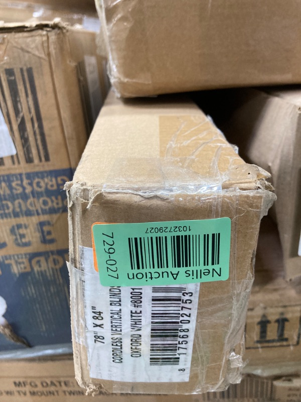 Photo 1 of CHICOLOGY Vertical Blinds , Door Blinds & Shades , Blackout Window Shade , Vertical Blinds for Doors , Sliding Blinds Oxford White (Vinyl) 78"W X 84"H