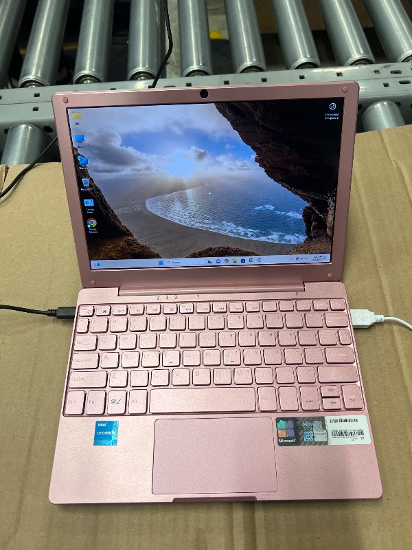 Photo 2 of HBESTORE Mini Laptop,10.1Inch 8GB RAM 128GB SSD,IPS Display with Intel Celeron N4020 Processor (up to 2.8Ghz),Lightweight and Powerful with Windows 11 OS Small Computer. (Rose Gold)