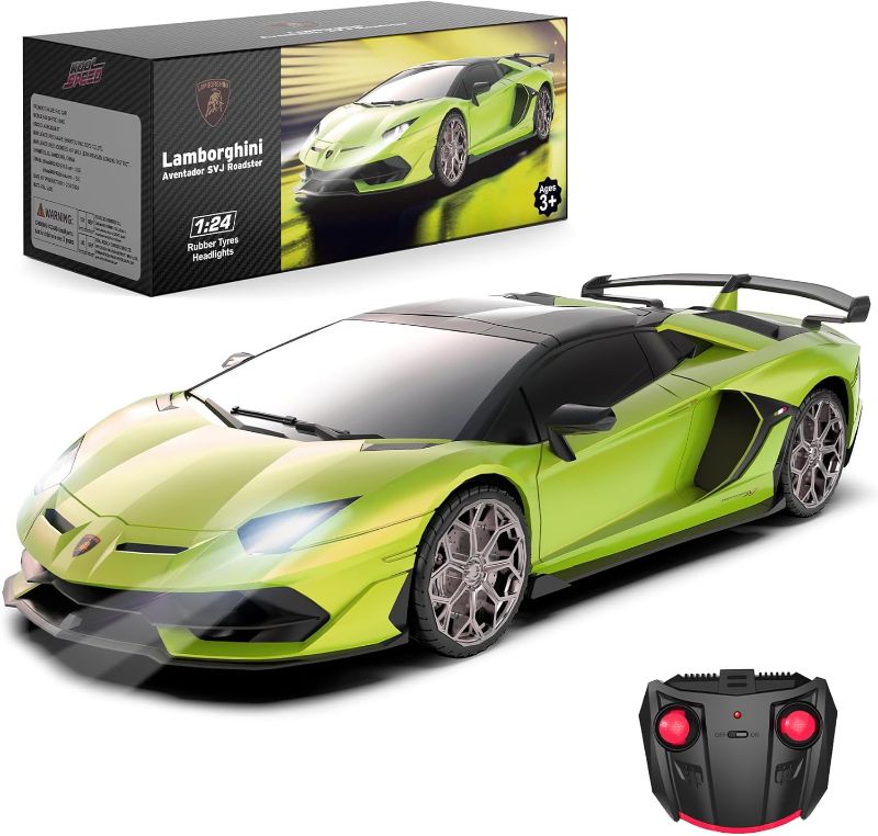 Photo 1 of AEROQUEST Remote Control Car for Lamborghini, Officially Licensed 1:16 Scale Lambo Hobby Rc Cars with Headlight, 2.4GHz Race Car Toys for Boy Girl 4-12 Years Old, 12Km/h, Birthday Gift