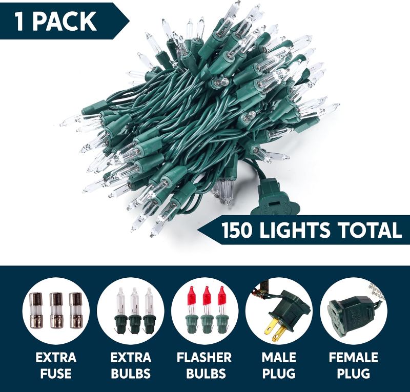 Photo 1 of  Christmas String Lights Indoor,150 Count Mini Warm White Fairy Light,31.2FT Lighting Decor for Patio Dorm Classroom Bedroom Holiday Wedding Party Garland Birthday Festival,Green Wire