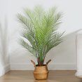 Photo 1 of 3 ft Artificial Palm Plants in Basket 35 Inch Fake Plants Artificial Paradise Palm Tree Faux Trees for Home Decor Indoor Outdoor Ornaments with Seagrass Basket,Set of 1