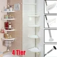 Photo 1 of Corner Shower Caddy Tension Pole- 4-Tier Adjustable Metal Bathroom Shower Rrganizer- 3.5-10FT,White