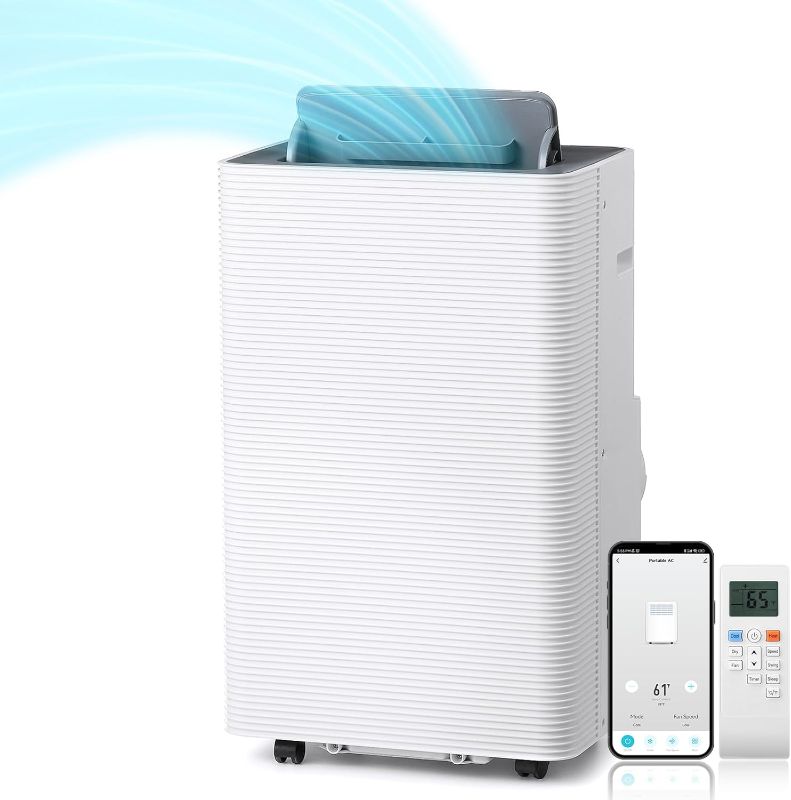 Photo 1 of 
TURBRO Finnmark 14,000 BTU Portable Air Conditioner and Heater, Dehumidifier, 3-Speed Fan, Covers Rooms up to 600 Sq. Ft., Remote and WiFi Control, 7.77 CEER High Efficiency, CSA-Certified
