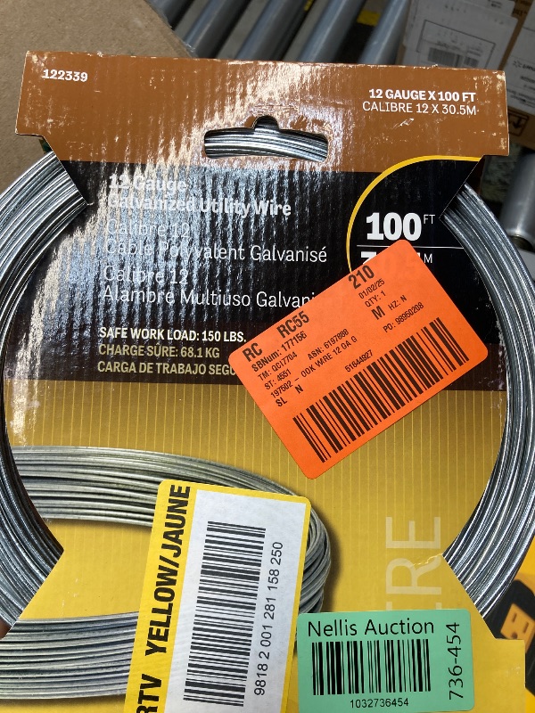 Photo 2 of 100 ft. 150 lb. 12-Gauge Galvanized Wire