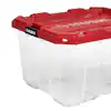 Photo 1 of ***( no lid)***
27 Gal. Pro Grip Storage Tote in Clear with Red Lid
