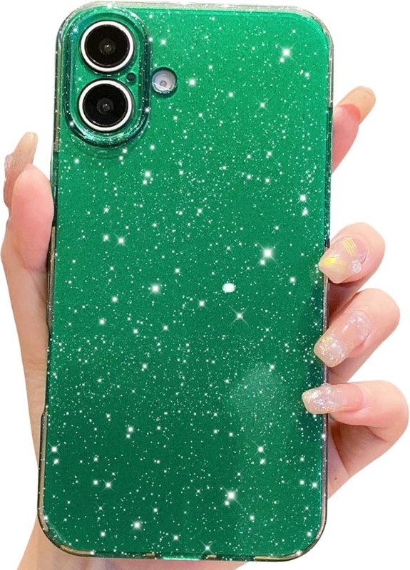 Photo 1 of 
OWLSTAR for iPhone 16 Case 6.1 inch, Cute Glitter Bling Thin Slim Shockproof Sparkly Shiny Soft Silicone Phone Case for Women Girls (Alpine Green***2 pack***