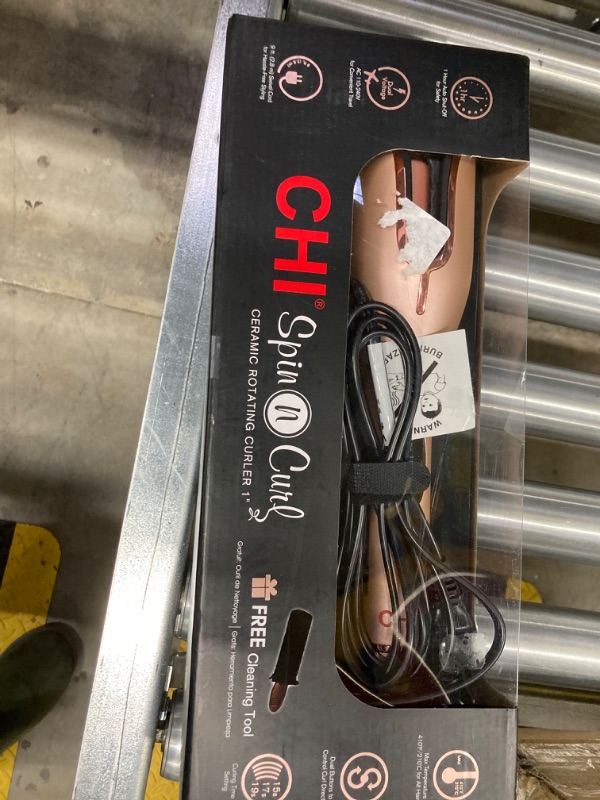 Photo 2 of CHI Spin N Curl, Curling Iron For Healthy & Shiny Effortless Curls & Waves, Provides Preset Temperature Settings For Each Hair Texture, Rose Gold