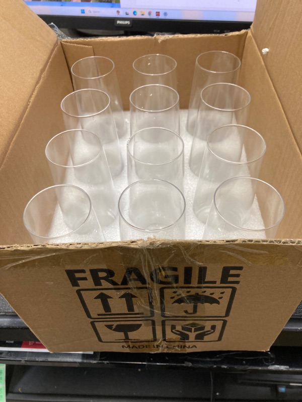 Photo 3 of FAWLES Stemless Champagne Flutes Set of 12, Crystal Glass, 8 oz Champagne Glasses, Prosecco Mimosa Glasses Set