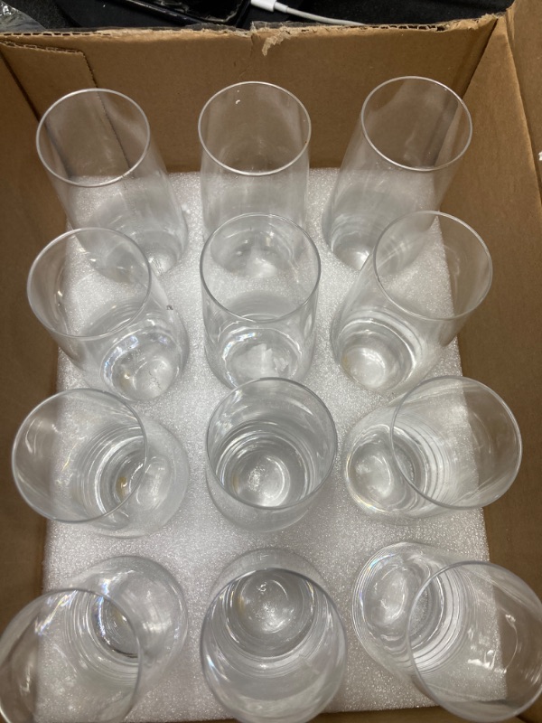 Photo 4 of FAWLES Stemless Champagne Flutes Set of 12, Crystal Glass, 8 oz Champagne Glasses, Prosecco Mimosa Glasses Set