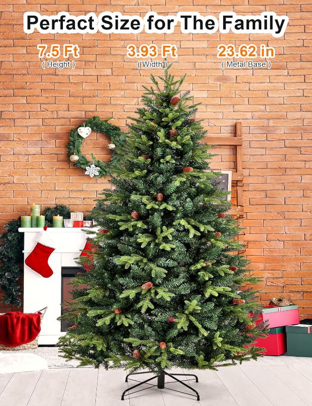 Photo 1 of .5ft Artificial Christmas Tree Holiday Xmas Tree w/1,800 Branch Tips, Christmas Tree Decorations,Christmas Tree Stand Metal Hinges & Foldable Base,Easy...