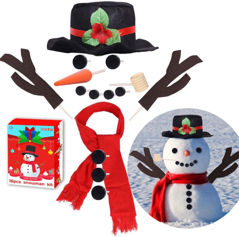 Photo 1 of 
Lansian 16Pcs Christmas Snowman Decorating Making Kit Snow Toys Outdoor Fun Kids for Christmas Winter Holiday Party Decoration Gifts Funny Toys